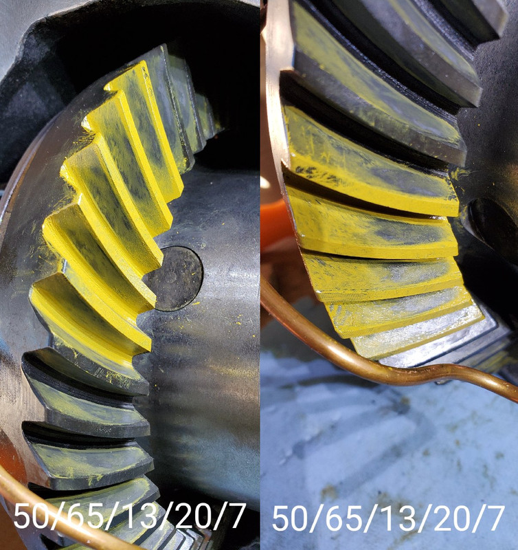 Gear marking compound barely shows pattern
