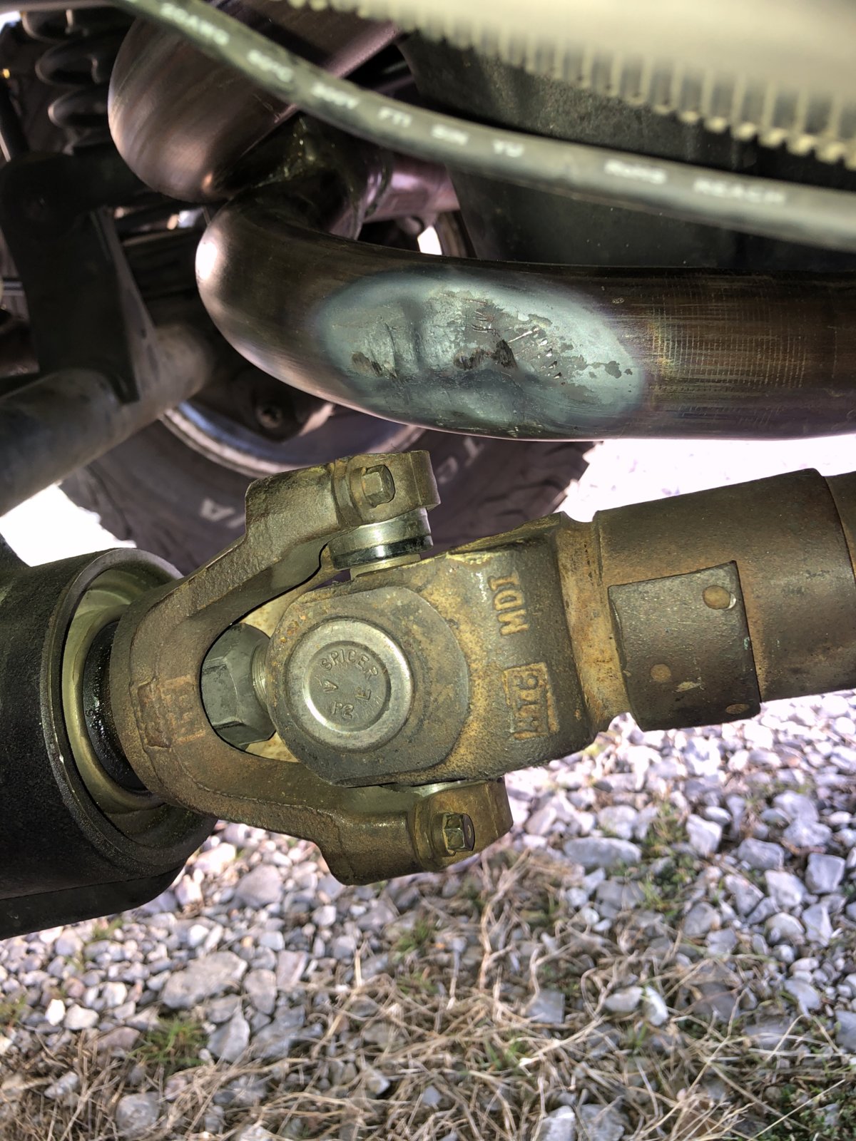 New Exhaust Hitting Front Yoke of Front Drive Shaft | Jeep Wrangler TJ Forum