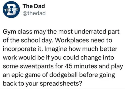 x gym class underrated work epic dodgeball spreadsheets
