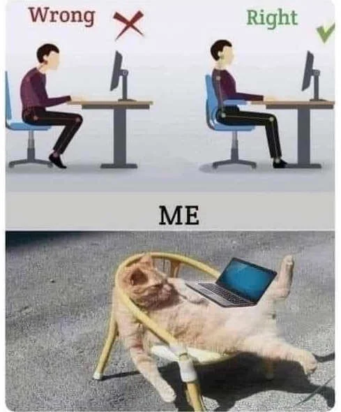 computer desk right wrong me slouching