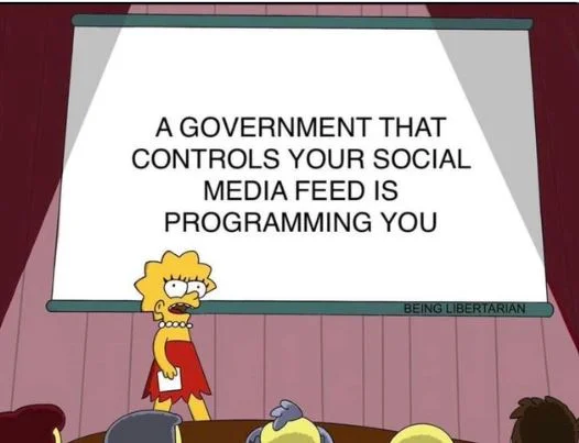 message lisa simpson government controls social media feed programming you