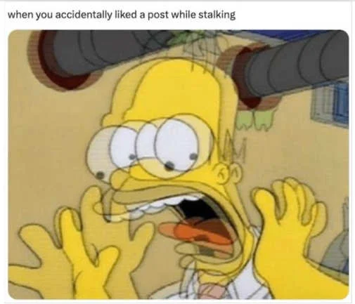 homer accidentally like picture while stalking