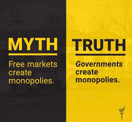 lesson myth free markets monopolies government creates
