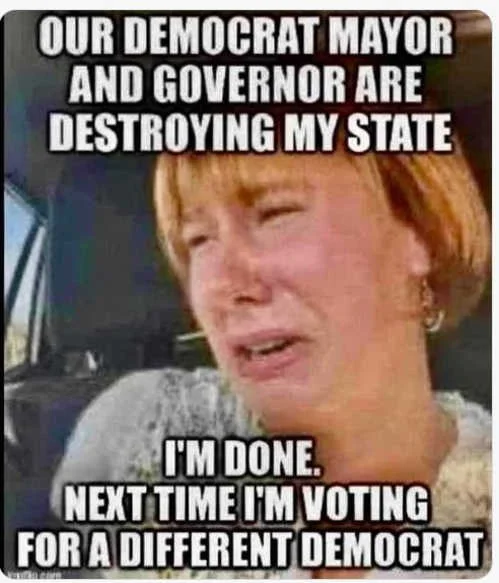 liberal democrat mayor governor destroying state next time voting different dem