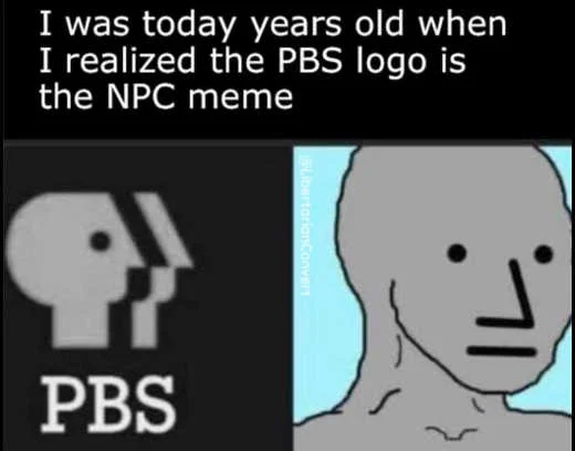 pbs logo is liberal npc meme