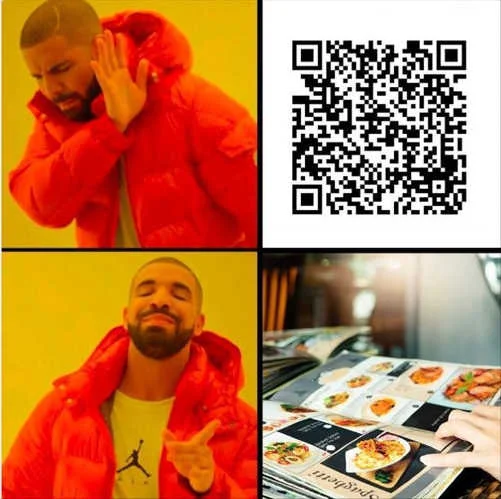 qr code no written menu yes
