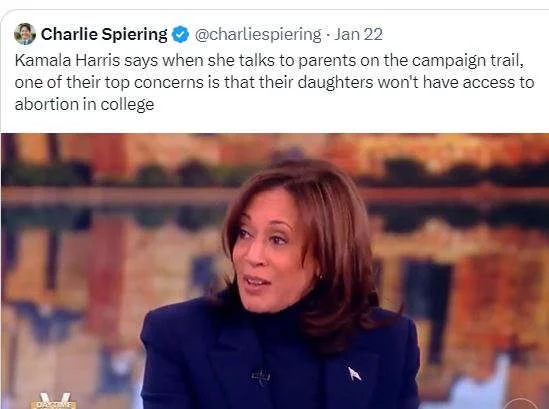 x kamala harris parents top concerns daughters wont have access abortion