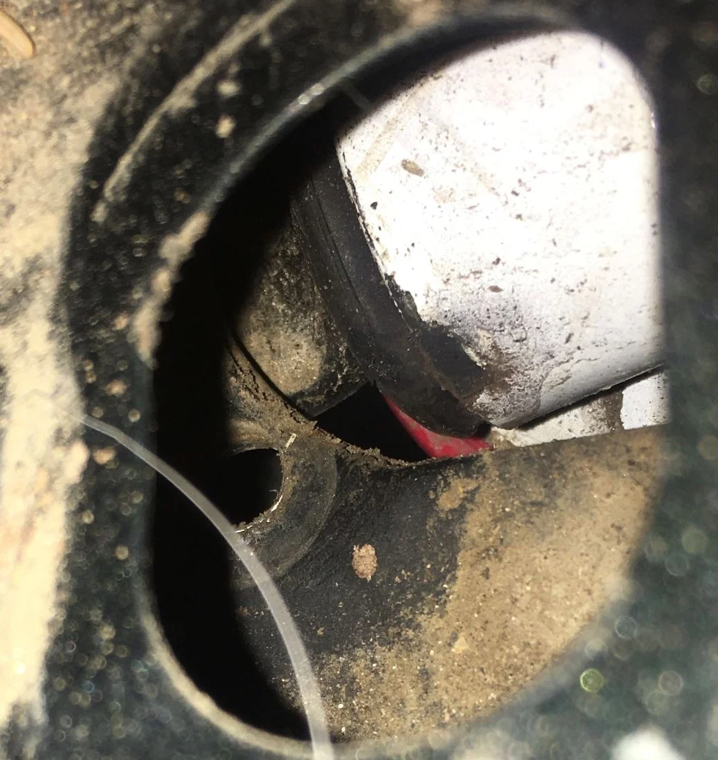 Upper Left Rear Shock Bolt Mount - top view - interior.JPG