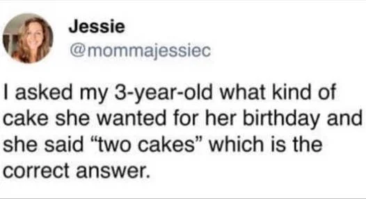 x cake for birthday two correct answer