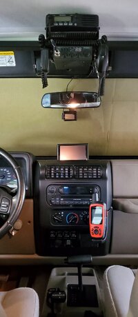 TJ Wrangler Center Bezel with Garmin Navigation and inReach Explorer also Ham and CB Radios Ju...jpg